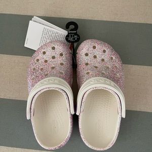 Little kids sparkly crocs NWT